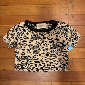 For Love And Lemons Leopard Knitz Top